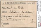Etiketten zu Feldspat (Adular, Mondstein) (NHMW-MIN-Aa1220)